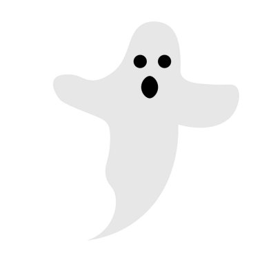 Hayalet 'in beyaz arkaplandaki vektör illüstrasyonu poster, kart, broşür ya da tişört olarak kullanılacak