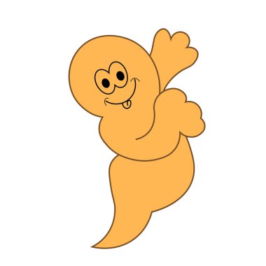 Hayalet 'in beyaz arkaplandaki vektör illüstrasyonu poster, kart, broşür ya da tişört olarak kullanılacak