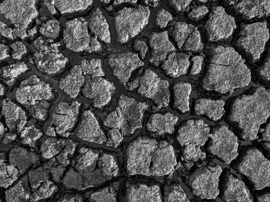 Siyah ve beyaz Kurumuş Göl arka plan dokusu Küresel Isınma