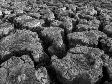 Siyah ve beyaz Kurumuş Göl arka plan dokusu Küresel Isınma