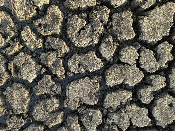 Suszone Popękane Jezioro Dno Tło Tekstury Globalne Ocieplenie — Zdjęcie stockowe