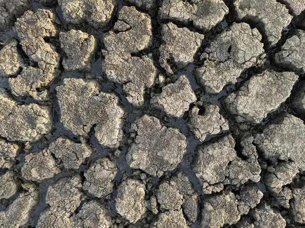 Suszone Popękane Jezioro Dno Tło Tekstury Globalne Ocieplenie — Zdjęcie stockowe