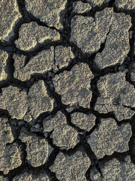 Getrockneter Rissiger Seeboden Hintergrund Textur Globale Erwärmung — Stockfoto