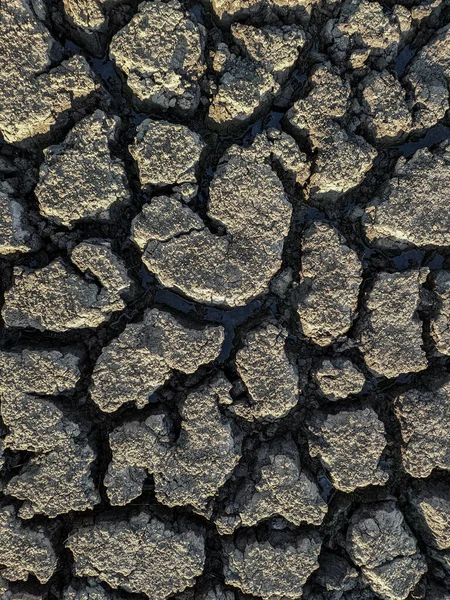 Seco Lago Agrietado Fondo Textura Calentamiento Global — Foto de Stock