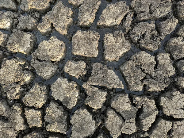 Essiccato Incrinato Fondo Del Lago Texture Riscaldamento Globale — Foto Stock