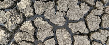 panorama kurumuş kırık göl arka plan dokusu küresel ısınma