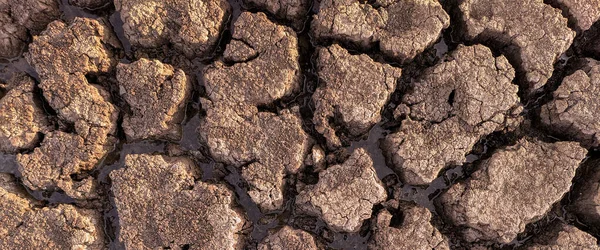 パノラマ乾燥砕いた湖底のテクスチャ 地球温暖化 — ストック写真