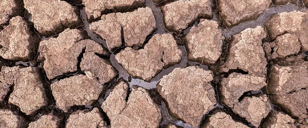 パノラマ乾燥砕いた湖底のテクスチャ 地球温暖化 — ストック写真