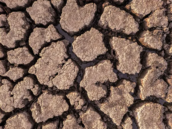 Getrockneter Rissiger Seeboden Hintergrund Textur Globale Erwärmung — Stockfoto