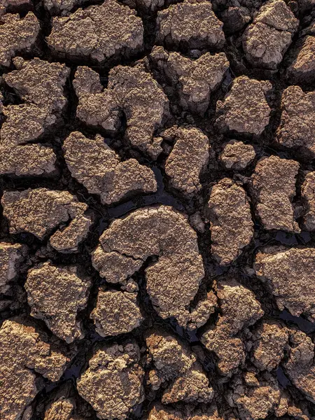 Getrockneter Rissiger Seeboden Hintergrund Textur Globale Erwärmung — Stockfoto