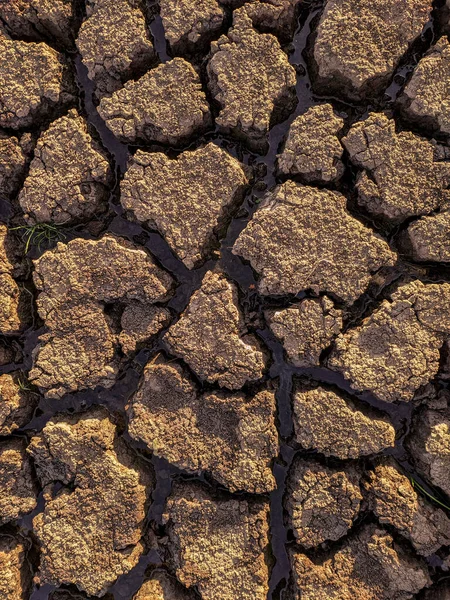 Gedroogde Gebarsten Meer Bodem Achtergrond Textuur Globale Opwarming — Stockfoto