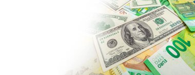 ABD ve Euro banknotlarından yapılmış doku panoraması