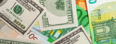 ABD ve Euro banknotlarından yapılmış doku panoraması