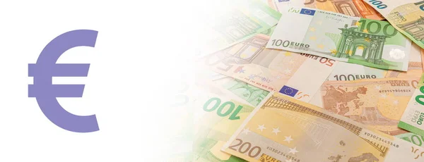 Высокое Качество Текстуры Банкнот Евро Панорама — стоковое фото