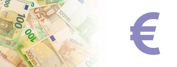 high-quality texture of euro banknotes panorama