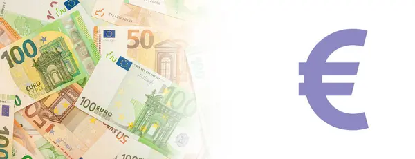 Высокое Качество Текстуры Банкнот Евро Панорама — стоковое фото