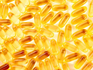 Beyaz arkaplan dokusunda balık yağı omega 3