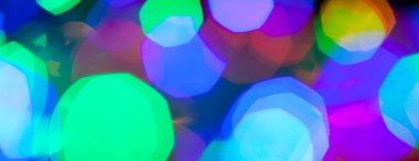 çok renkli Noel ve yeni yıl ışıklarının panorama bokeh dokusu