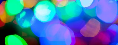 çok renkli Noel ve yeni yıl ışıklarının panorama bokeh dokusu