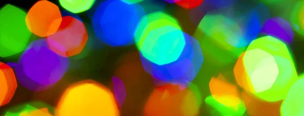 Panorama Bokeh Texture Noël Multicolore Nouvelles Lumières Année — Photo