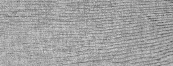 Texture Panoramica Tessuto Cotone Grigio Materiale — Foto Stock