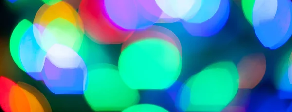 Panorama Bokeh Texture Noël Multicolore Nouvelles Lumières Année — Photo