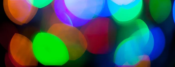 Panorama Bokeh Textura Navidad Multicolor Luces Año Nuevo —  Fotos de Stock