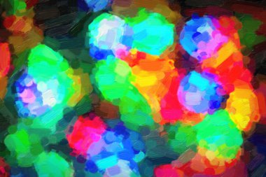 Çok renkli Noel ve yeni yıl ışıklarının bokeh dokusu