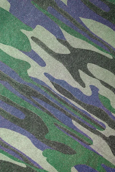 Texture Blue Green Camouflage Cotton Fabric — Stock Photo, Image