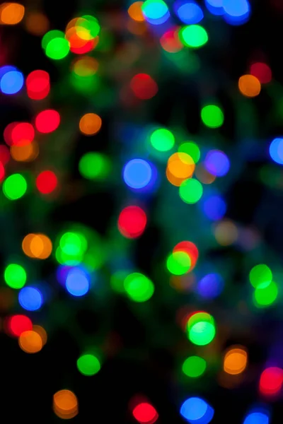 Bokeh Textuur Van Veelkleurige Kerst Nieuwjaar Verlichting — Stockfoto