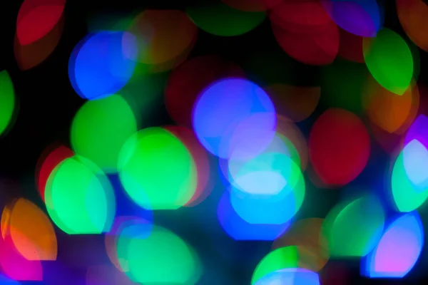 Texture Bokeh Natale Multicolore Luci Capodanno — Foto Stock