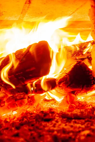 Textura Madeira Chamas Forno — Fotografia de Stock