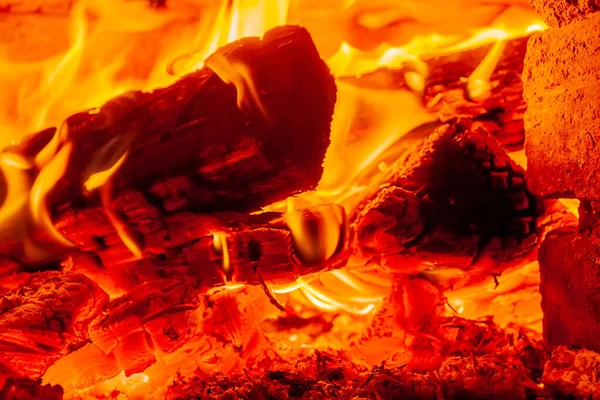 Fırında yanan ahşap dokusu