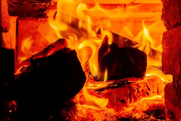 Υφή Του Ξύλου Που Καίγεται Στο Φούρνο — Φωτογραφία Αρχείου