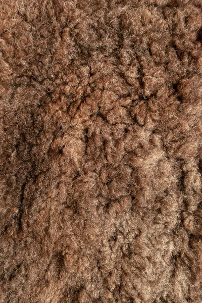 Bruine Natuurlijke Schapenvacht Textuur — Stockfoto