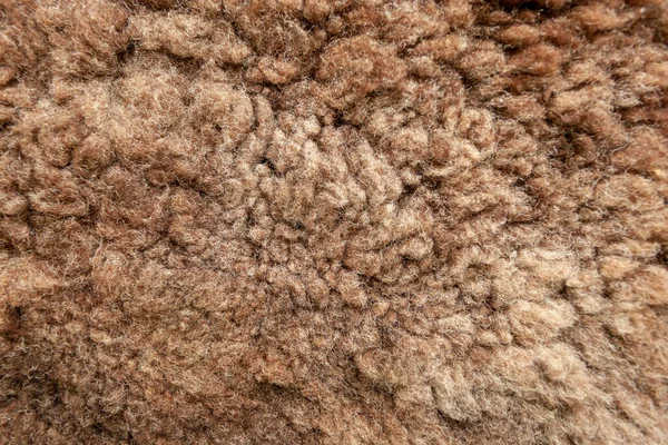 Brown Natural Sheepskin Texture — Stock Photo, Image