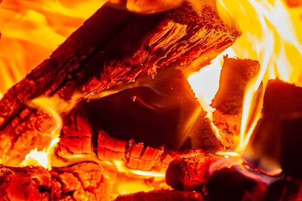 Textura Madeira Chamas Forno — Fotografia de Stock