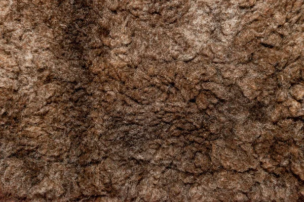 Textura Pele Carneiro Natural Marrom — Fotografia de Stock