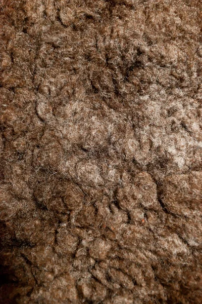 Texture Brune Peau Mouton Naturelle — Photo