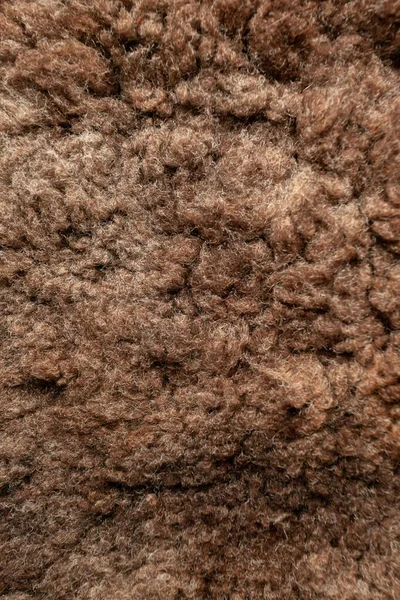 Brown Natural Sheepskin Texture — Stock Photo, Image