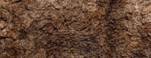 Panorama Peau Mouton Brune Texture — Photo