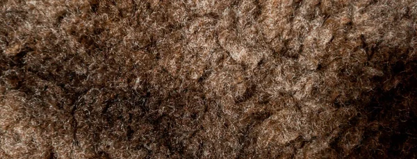 Panorama Textura Pele Carneiro Marrom — Fotografia de Stock