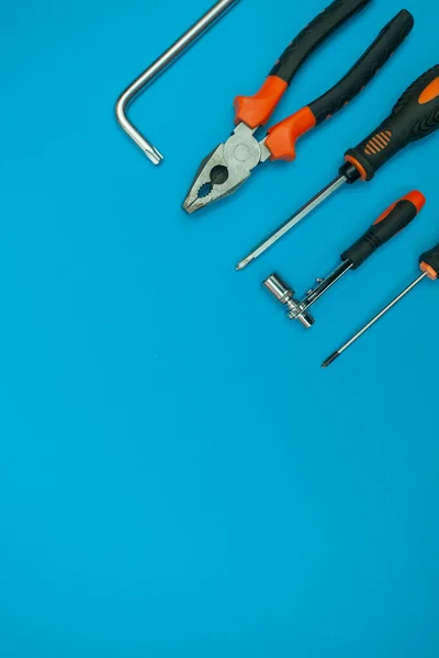 Tools Isolated Blue Background — Stock Photo, Image