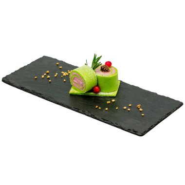 Beyaz arkaplanda lezzetli tatlılar