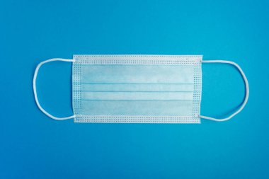Mavi Arkaplanda Tıbbi Maske
