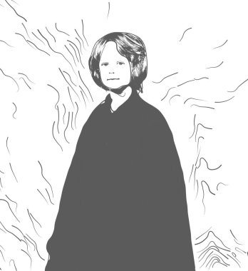 tuval üzerinde siyah beyaz portre, tişörtler için baskı