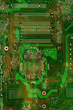 Elektronik yeşil bilgisayar çipi dokusu