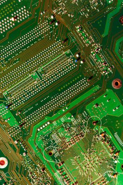 Elektronik yeşil bilgisayar çipi dokusu
