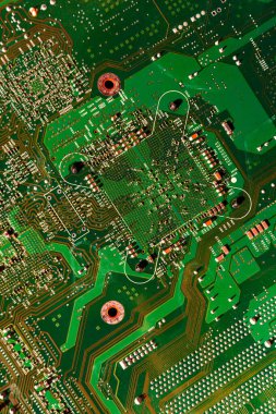 Elektronik yeşil bilgisayar çipi dokusu