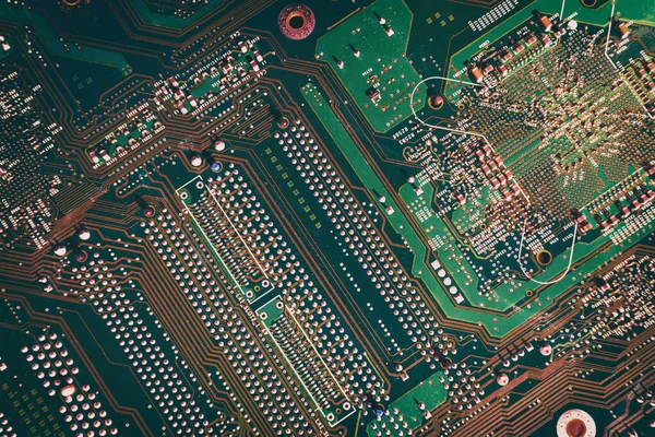 Textura Chip Computador Verde Eletrônico — Fotografia de Stock